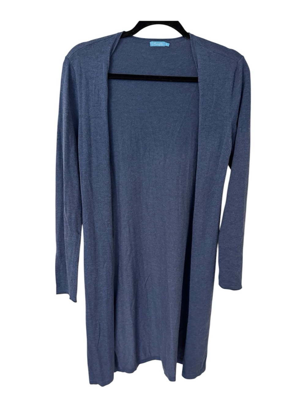 Open-Front Long Cardigan in Denim Blue by Sunday Best
